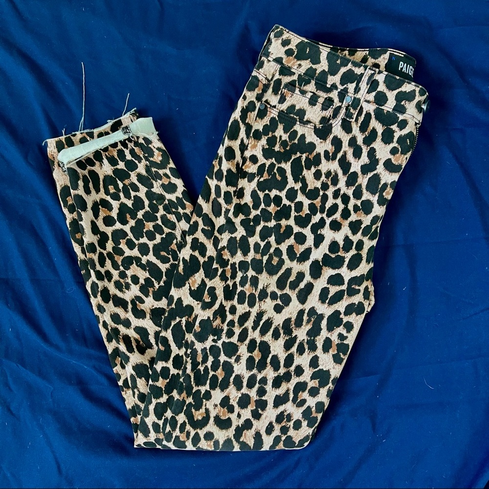 PAIGE Women’s Leopard Denim Jeans